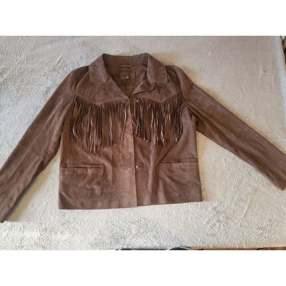 Desa Collection Jacket Size Small Brown  Western Style  Fringe Renaissance 14348
